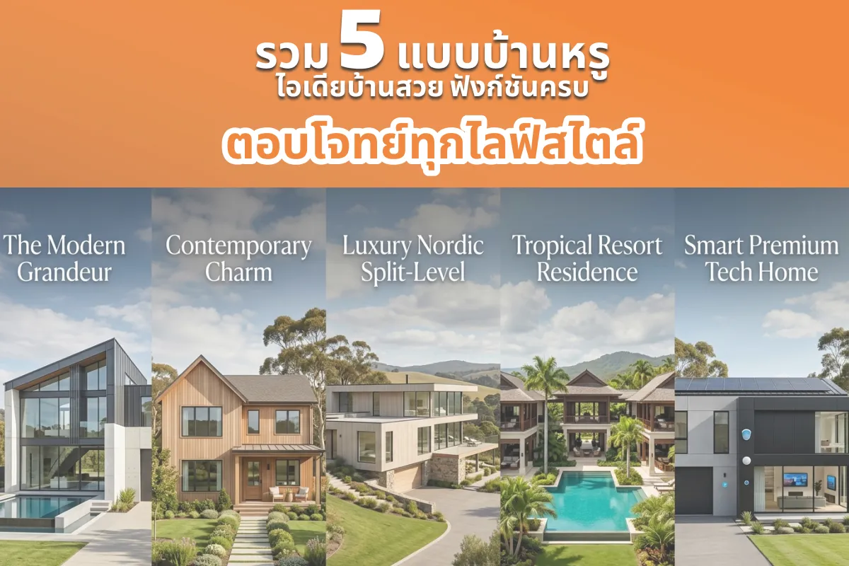 รวม 5 แบบบ้านหรู ไอเดียบ้านสวย ฟังก์ชันครบ ตอบโจทย์ทุกไลฟ์สไตล์